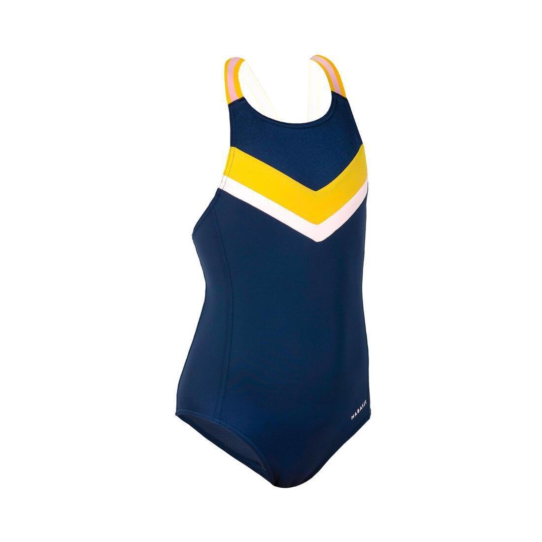 Kids Girls 1-Piece Swimsuit Vega Nbji, Navy, , large image number 3