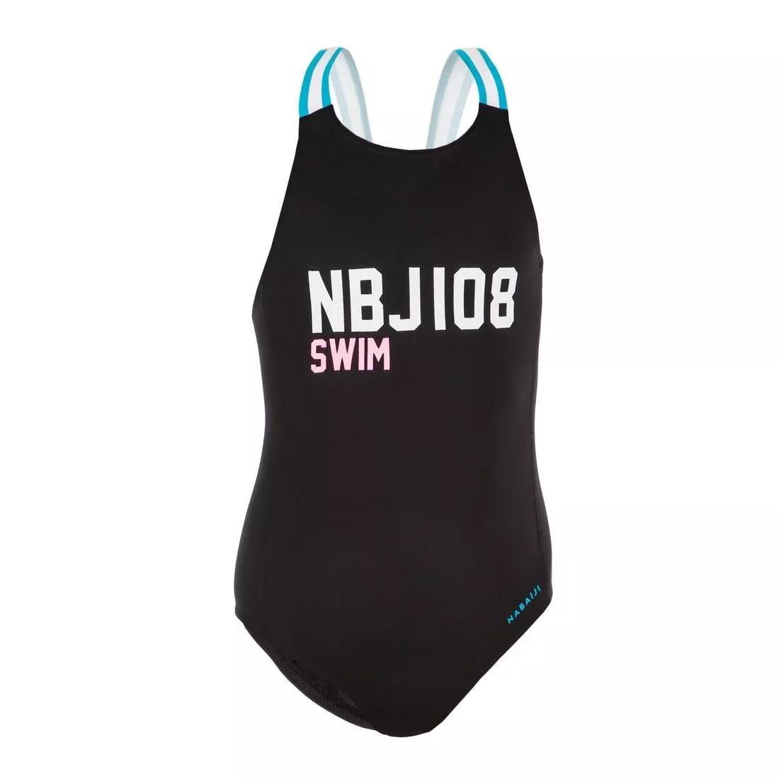 Kids Girls 1-Piece Swimsuit Vega Nbji, Navy, , large image number 9