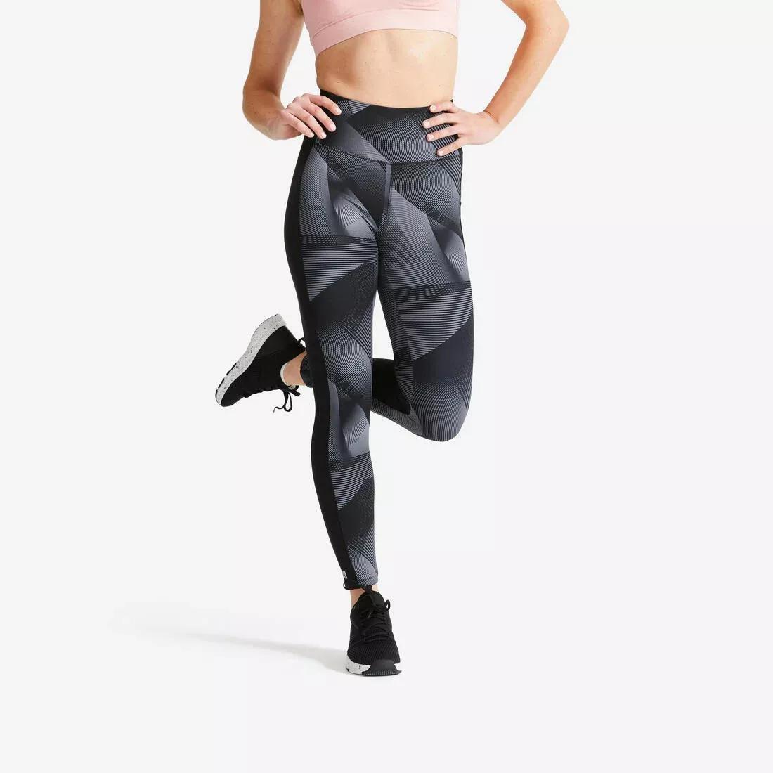 DOMYOS - Women Fitness Cardio Leggings With Phone Pocket, Black