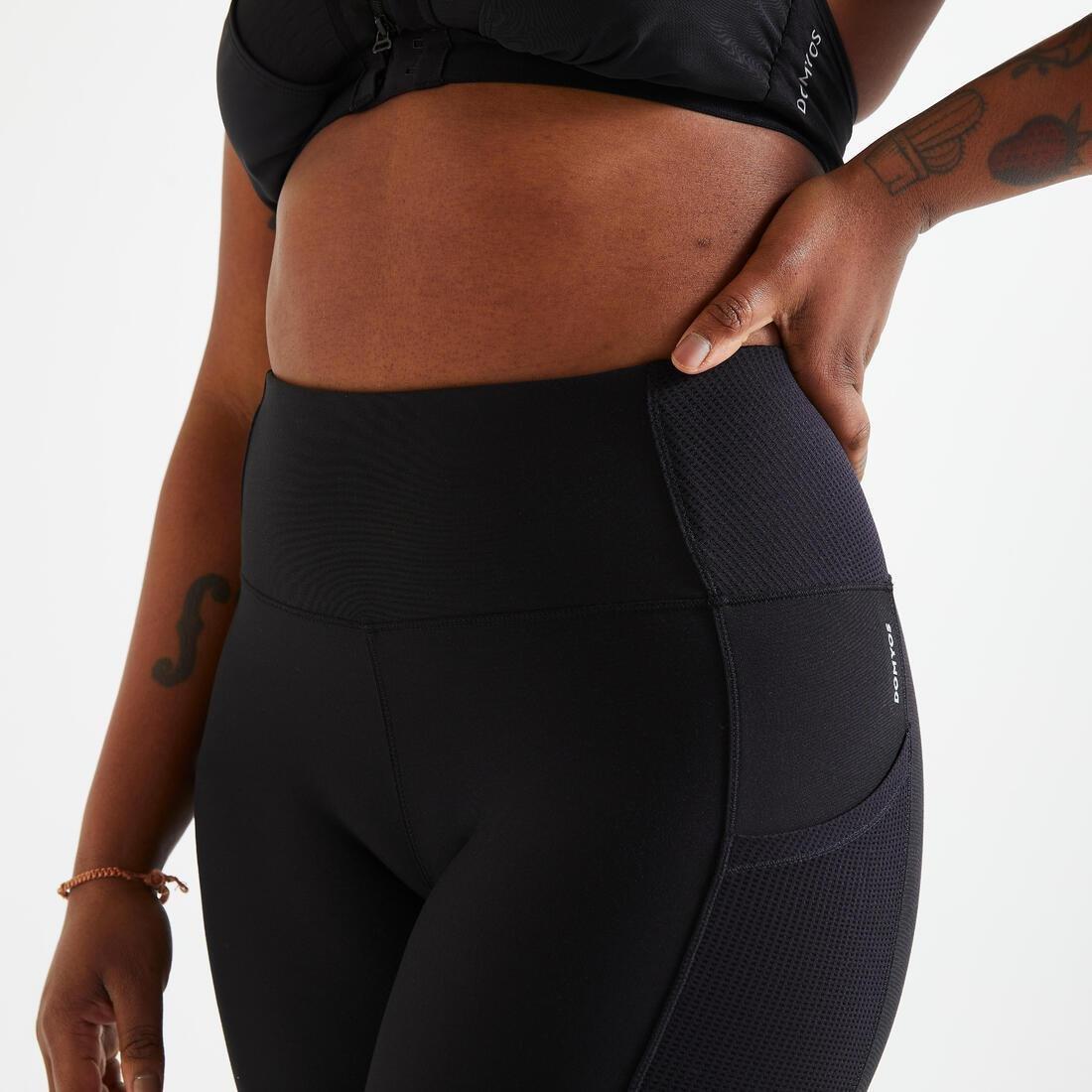 Women Fitness Cardio Leggings With Phone Pocket, Black, , large image number 14