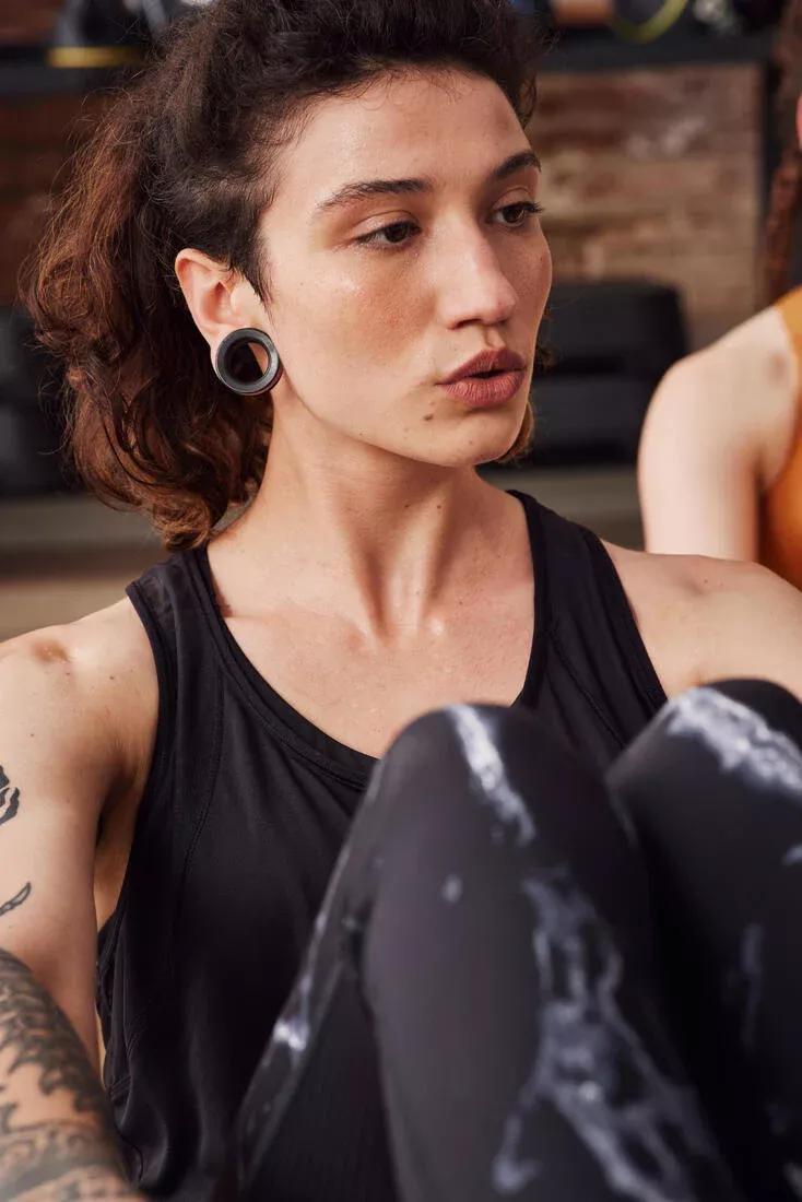 Women Muscle Back Fitness Cardio Tank Top, Black, , large image number 5