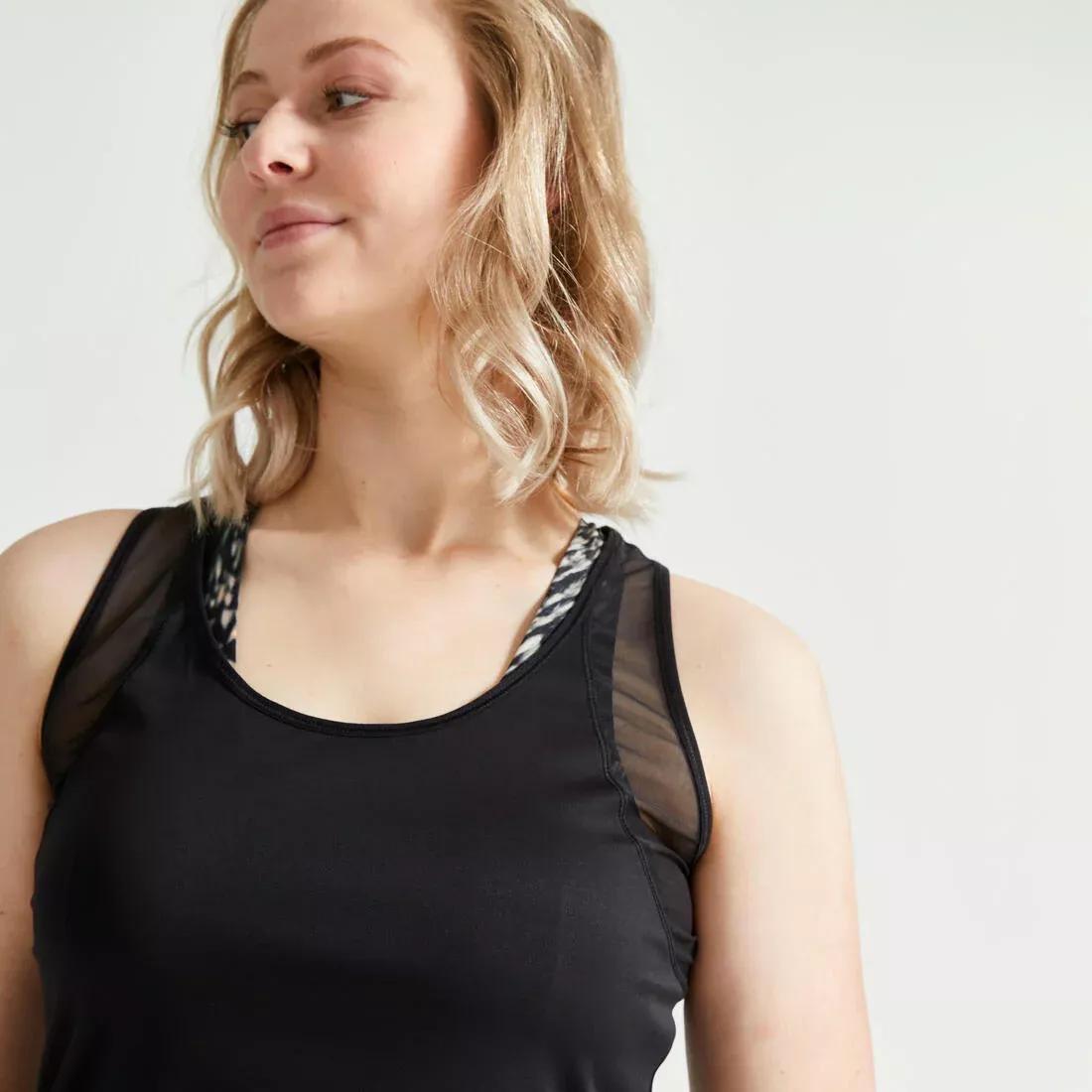 Women Muscle Back Fitness Cardio Tank Top, Black, , large image number 10