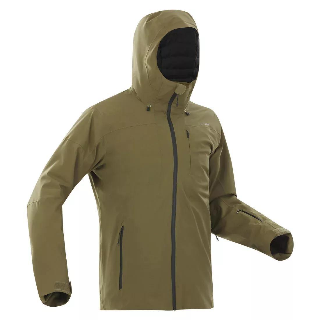 Men Warm Ski Jacket - 500, Khaki, No Color, large image number 0