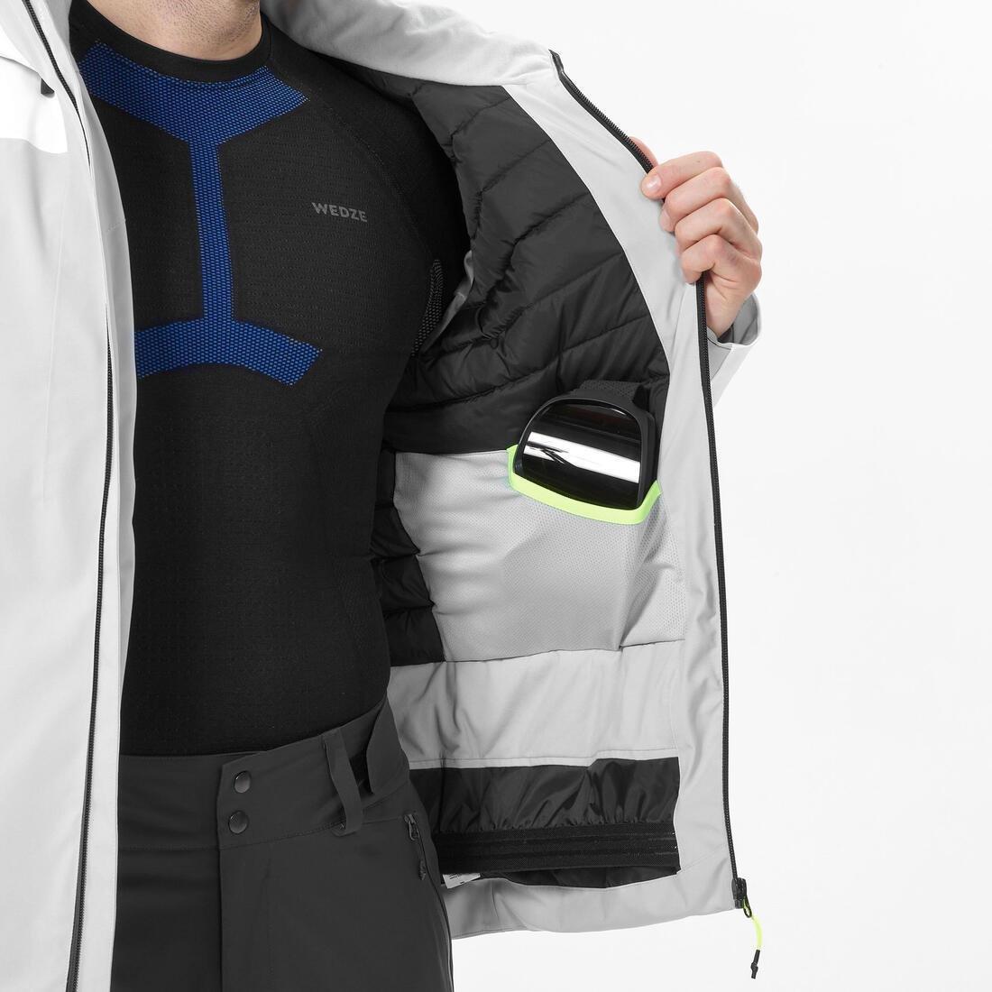 Men Warm Ski Jacket - 500, Khaki, No Color, large image number 11