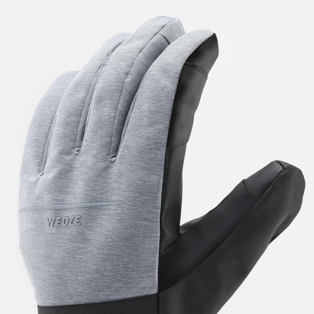 Ski Gloves 100, Silver Grey, No Color, medium