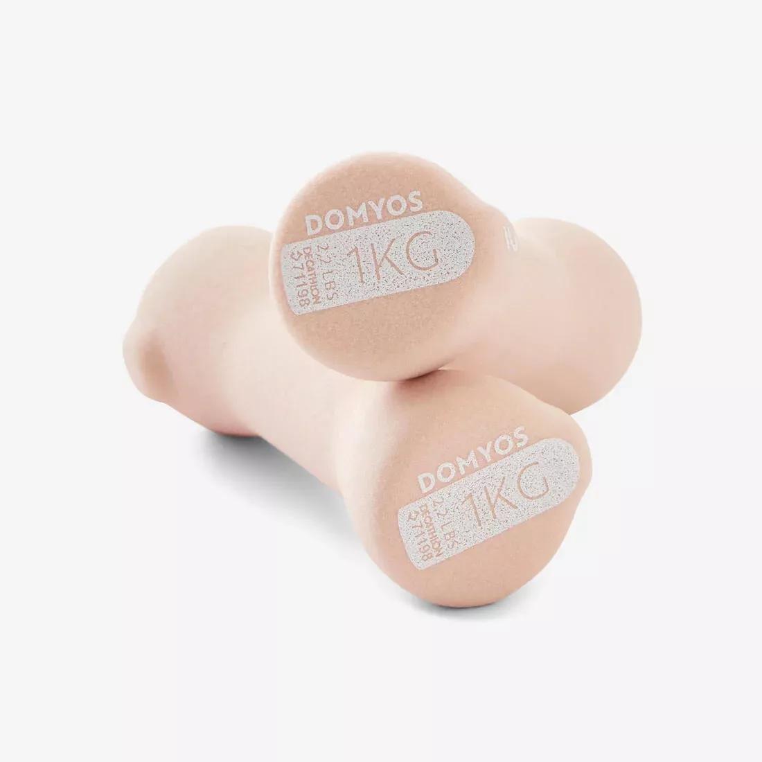 DOMYOS--PAIR OF DUMBBELLS  2*1 KG  EASY, No Color, medium