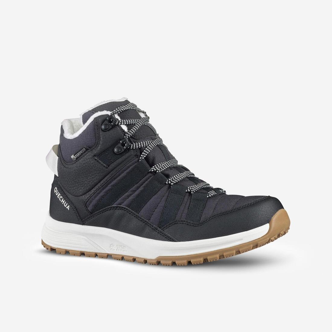 Women's Warm and Waterproof Hiking Boots - SH100 X-WARM Mid, black, , large image number 1