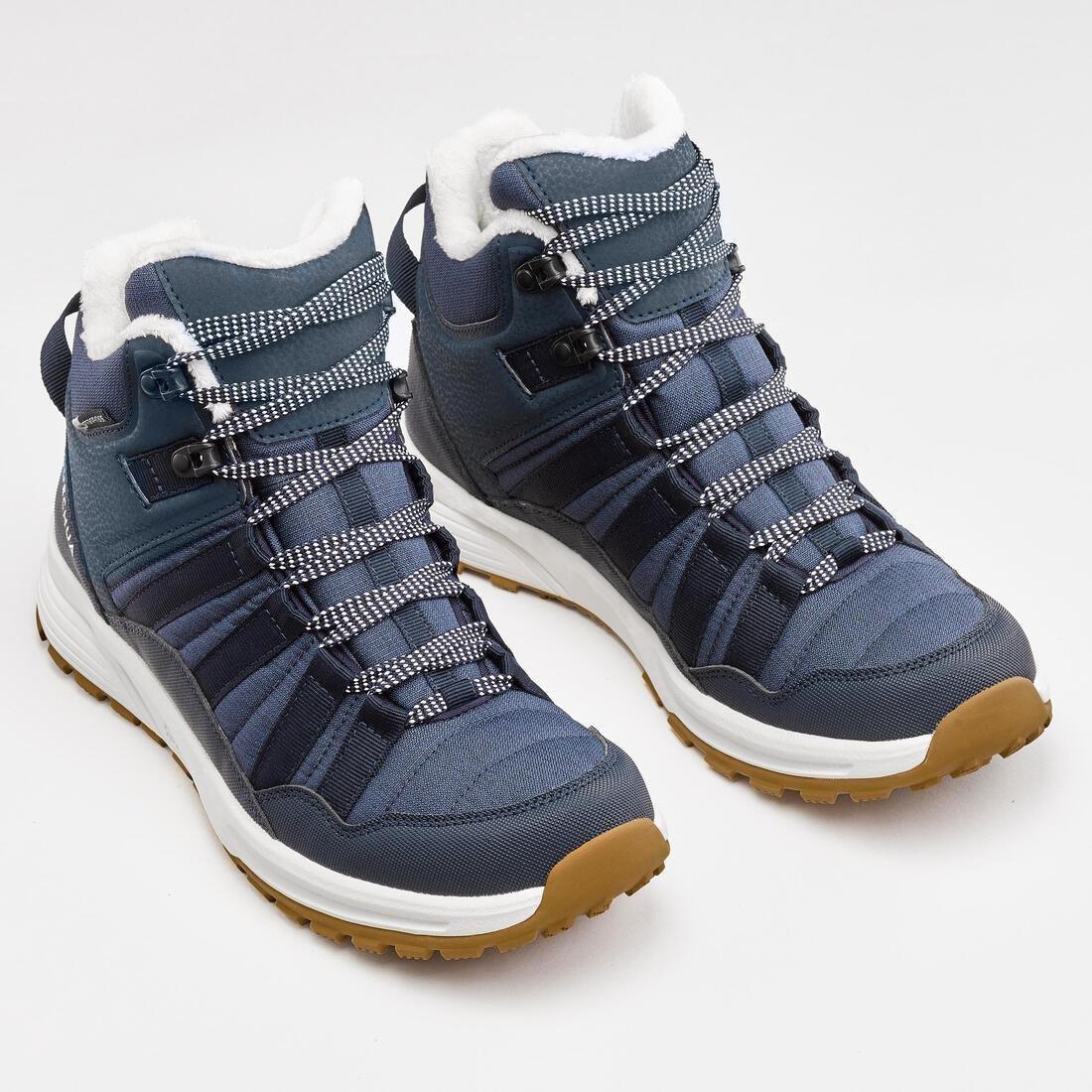 BLACK Women's Warm and Waterproof Hiking Boots - SH100 X-WARM Mid, No Color, large image number 7