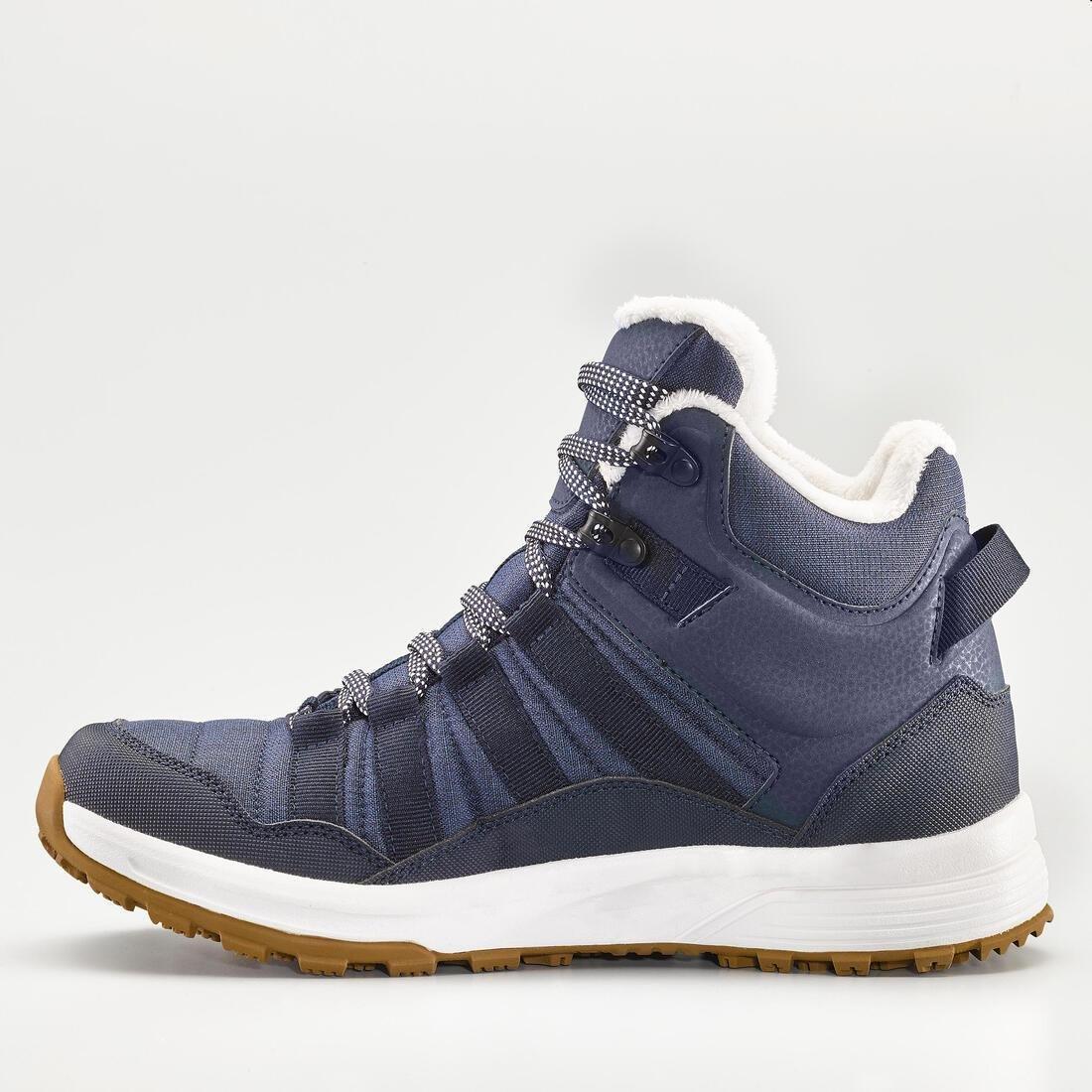 BLACK Women's Warm and Waterproof Hiking Boots - SH100 X-WARM Mid, No Color, large image number 8