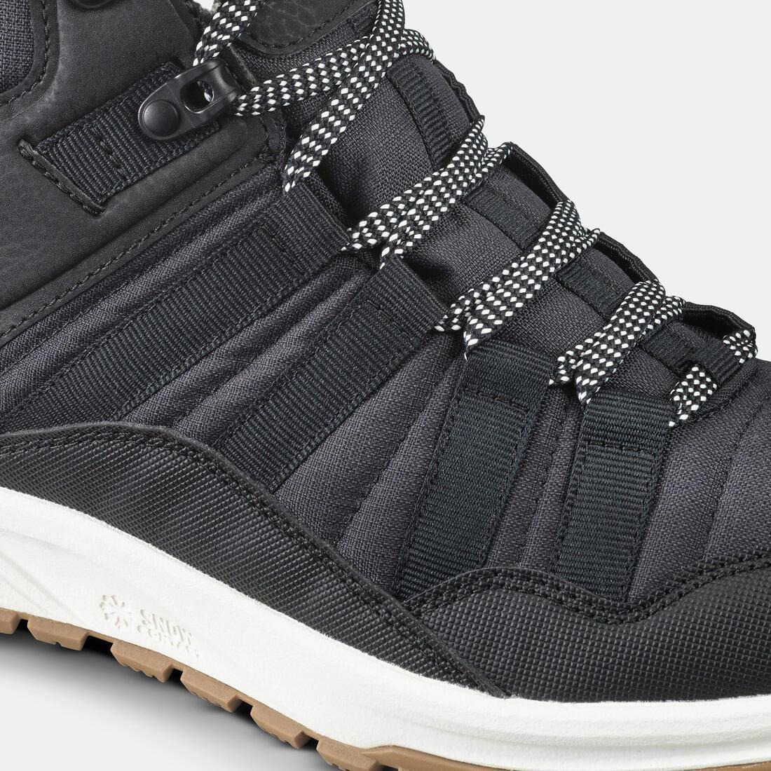 BLACK Women's Warm and Waterproof Hiking Boots - SH100 X-WARM Mid, No Color, large image number 12