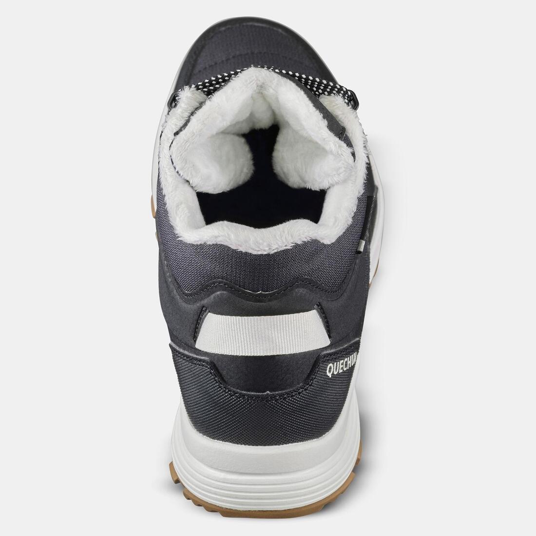 BLACK Women's Warm and Waterproof Hiking Boots - SH100 X-WARM Mid, No Color, large image number 13