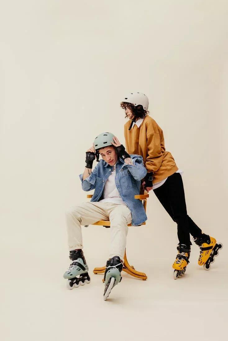 Unisex Freeride Hardboot Inline Skates - Mf500, Khaki, No Color, medium