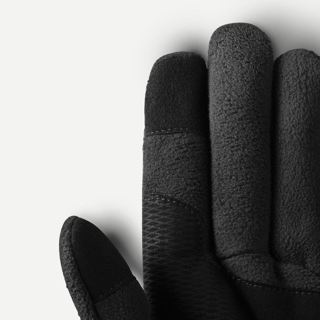 BLACK Adult mountain trekking fleece gloves -  MT500 Black, , large image number 3