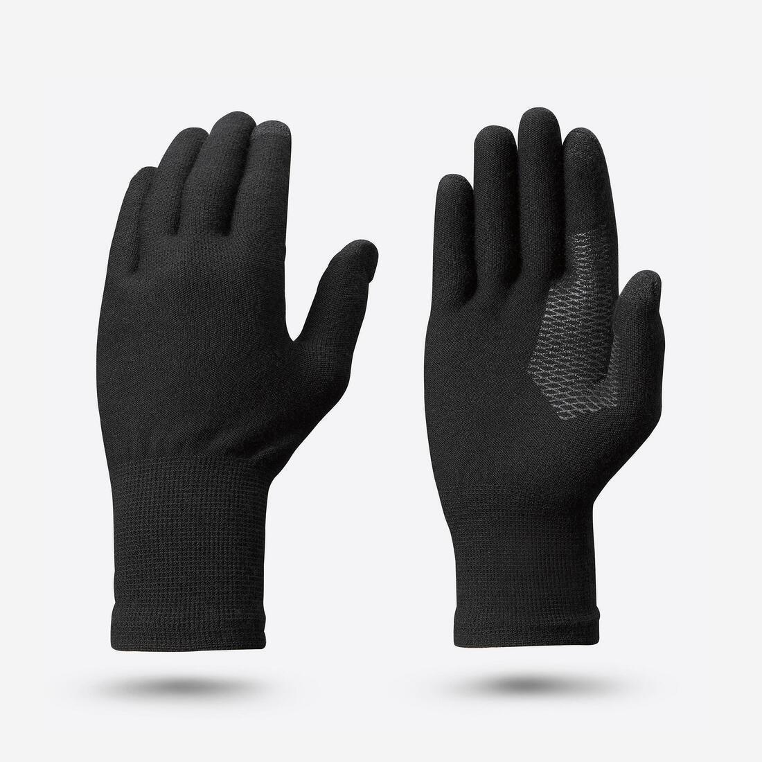 Adult Mountain Trekking Seamless Liner Gloves - Mt500, Black, , large image number 0