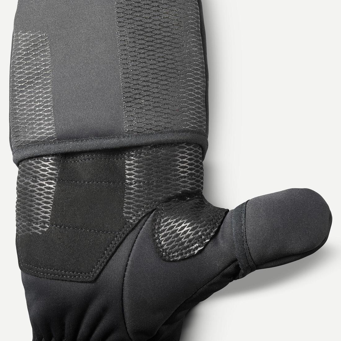BLACK Adult warm and windproof mountain trekking mittens - MT900 black, No Color, medium