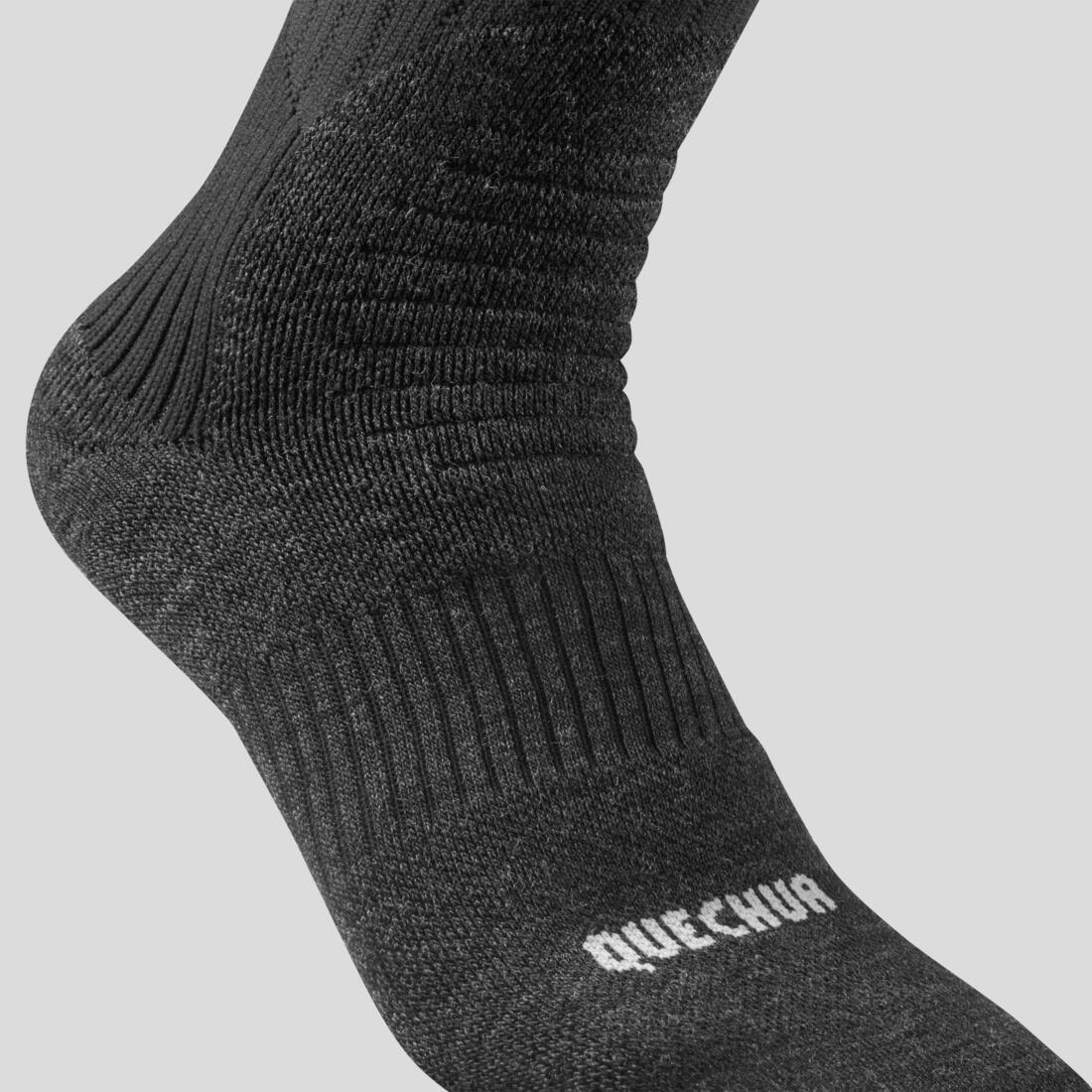 Unisex Warm Hiking Socks - Sh100 X-Warm Hautes - 2 Pairs, Black, No Color, large image number 4