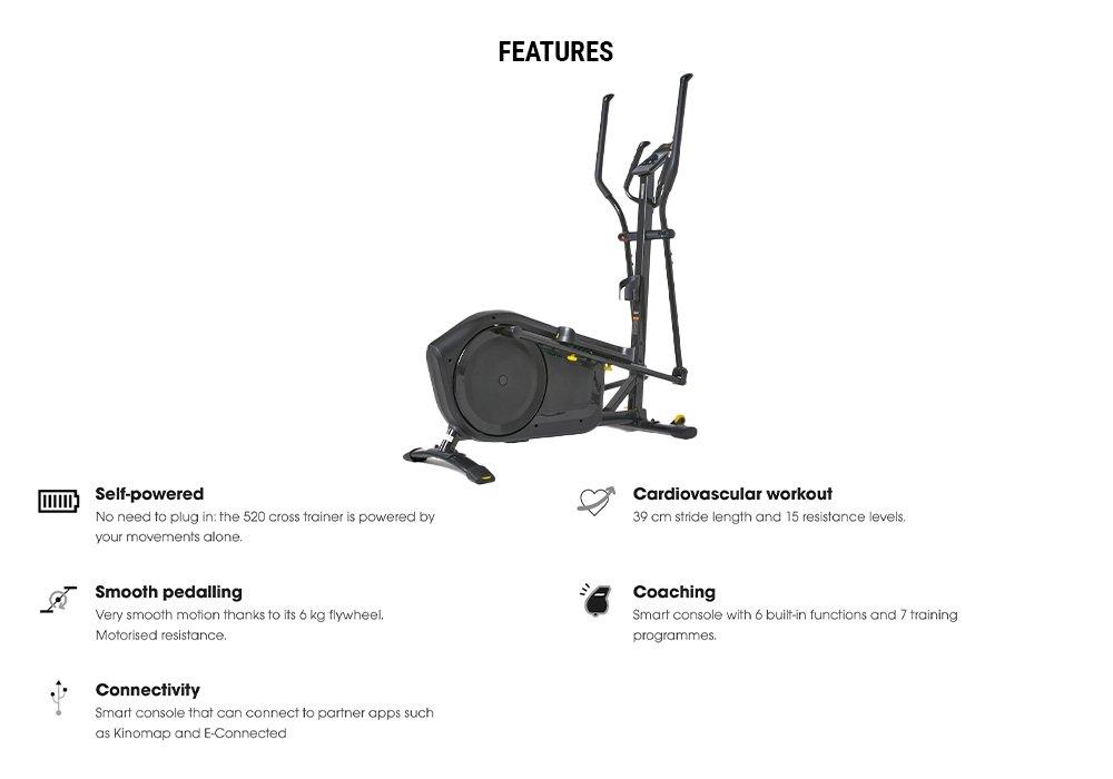 DOMYOS - Cross Trainer El520B (2022) Self-Powered And Connected, E-Connected And Kinomap