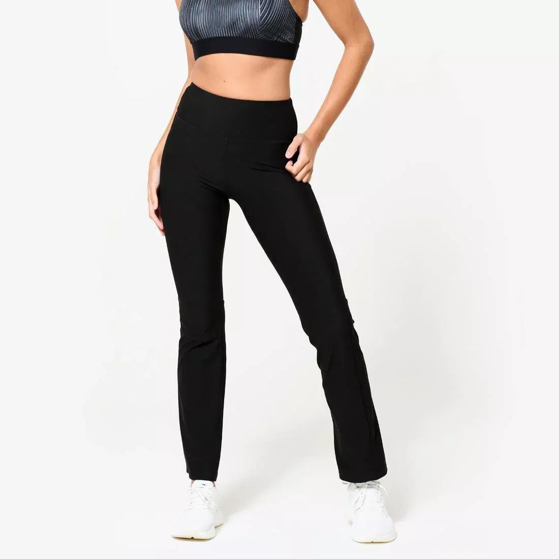 Women's High-Waisted Cardio Fitness Leggings - Black DOMYOS