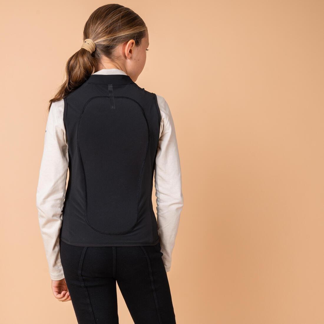 BLACK Kids' Flexible Horse Riding Back Protector 500 - Black, No Color, large image number 1