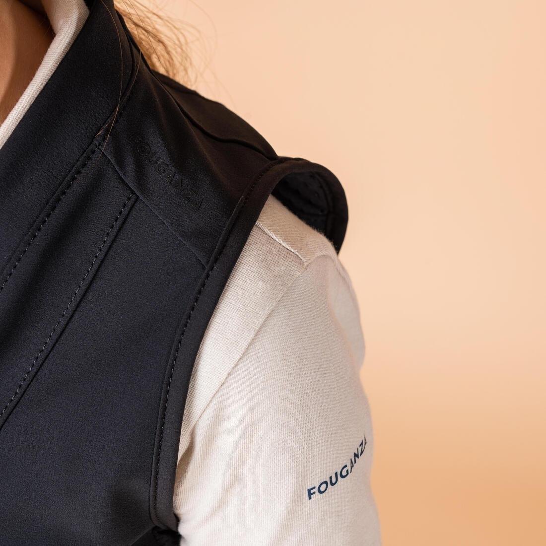 BLACK Kids' Flexible Horse Riding Back Protector 500 - Black, No Color, large image number 3