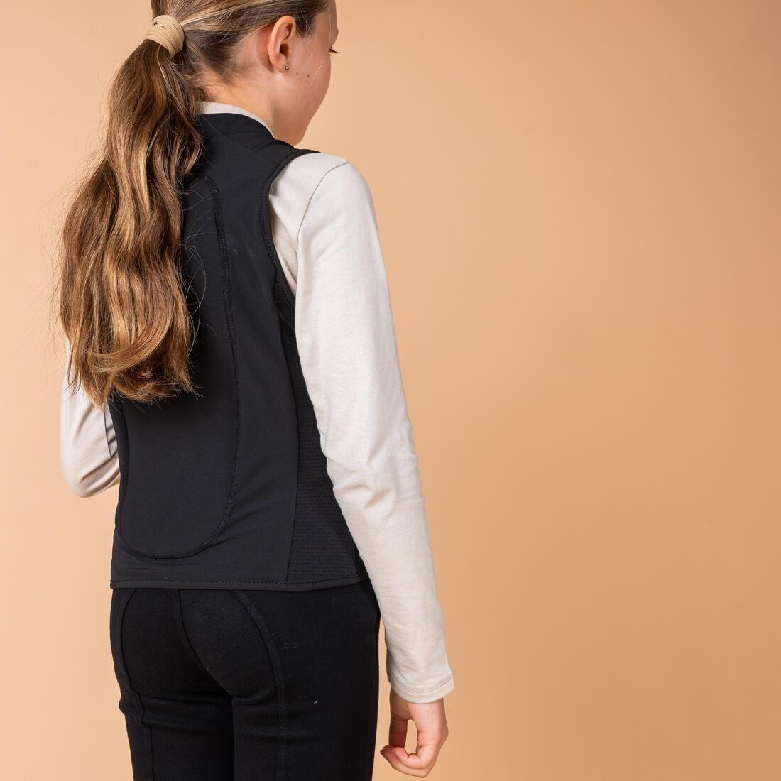 BLACK Kids' Flexible Horse Riding Back Protector 500 - Black, No Color, large image number 6