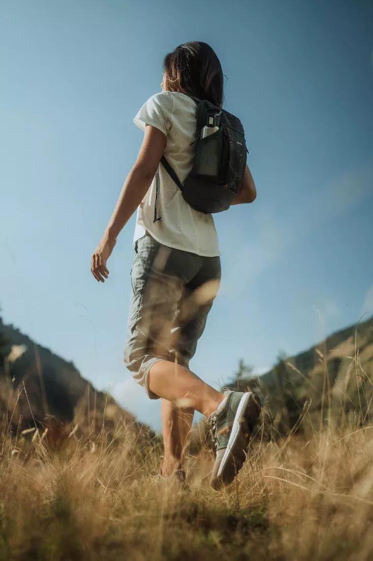 KHAKI GREY Women's Cropped Hiking Trousers - NH500, No Color, large image number 8