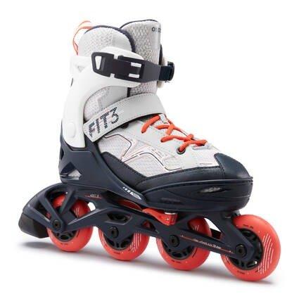 Kids Unisex Fitness Skates - Fit 3, Grey, No Color, medium