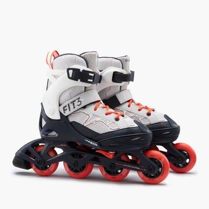 Kids Unisex Fitness Skates - Fit 3, Grey, No Color, medium
