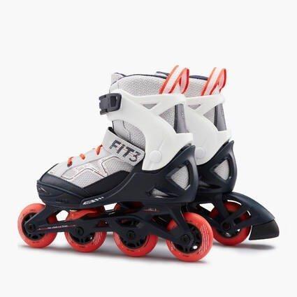 Kids Unisex Fitness Skates - Fit 3, Grey, No Color, medium