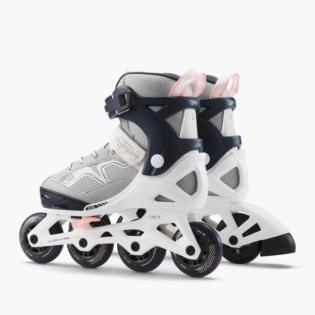 Kids Unisex Fitness Skates - Fit 3, Grey, No Color, medium