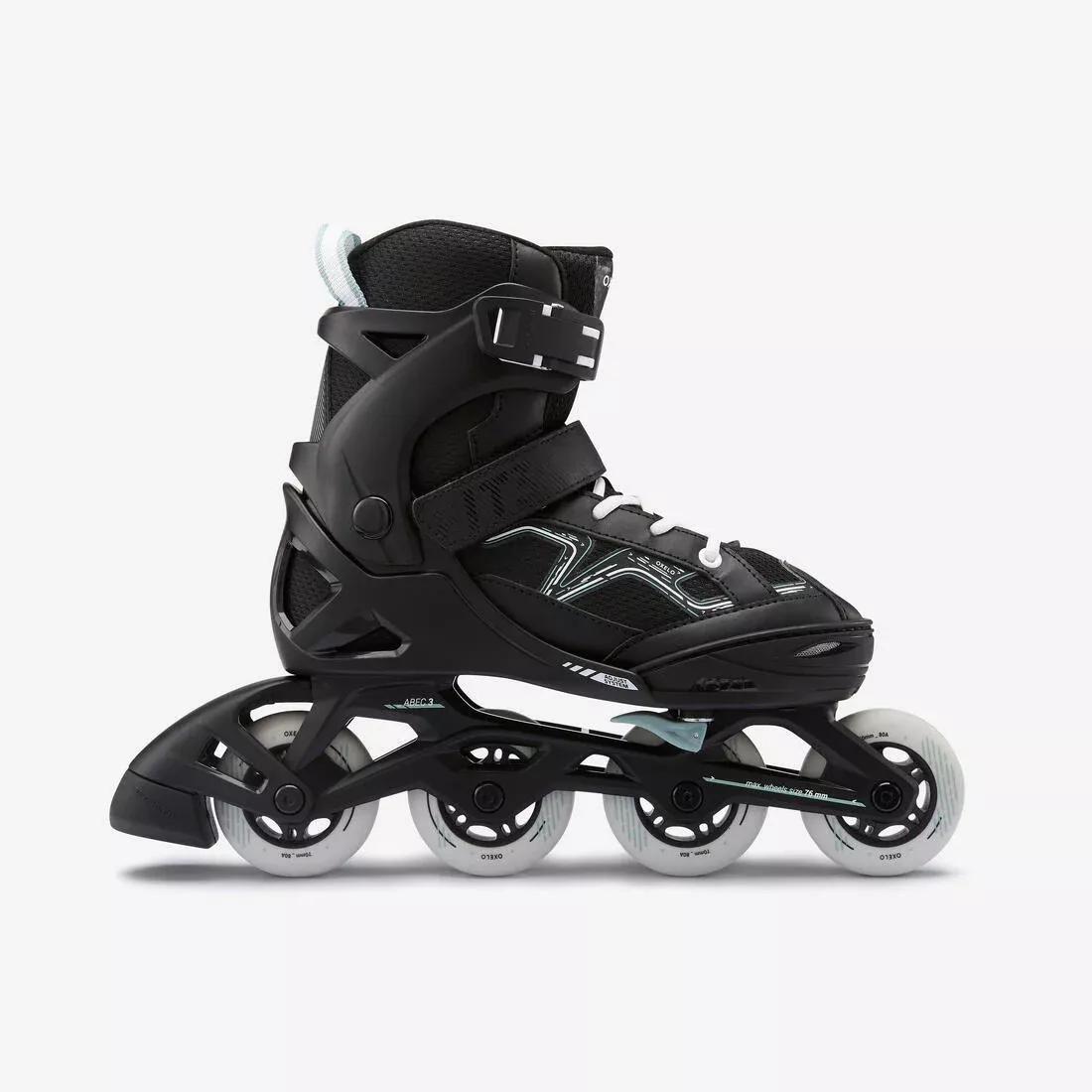 Kids Unisex Fitness Skates - Fit 3, Black, No Color, medium