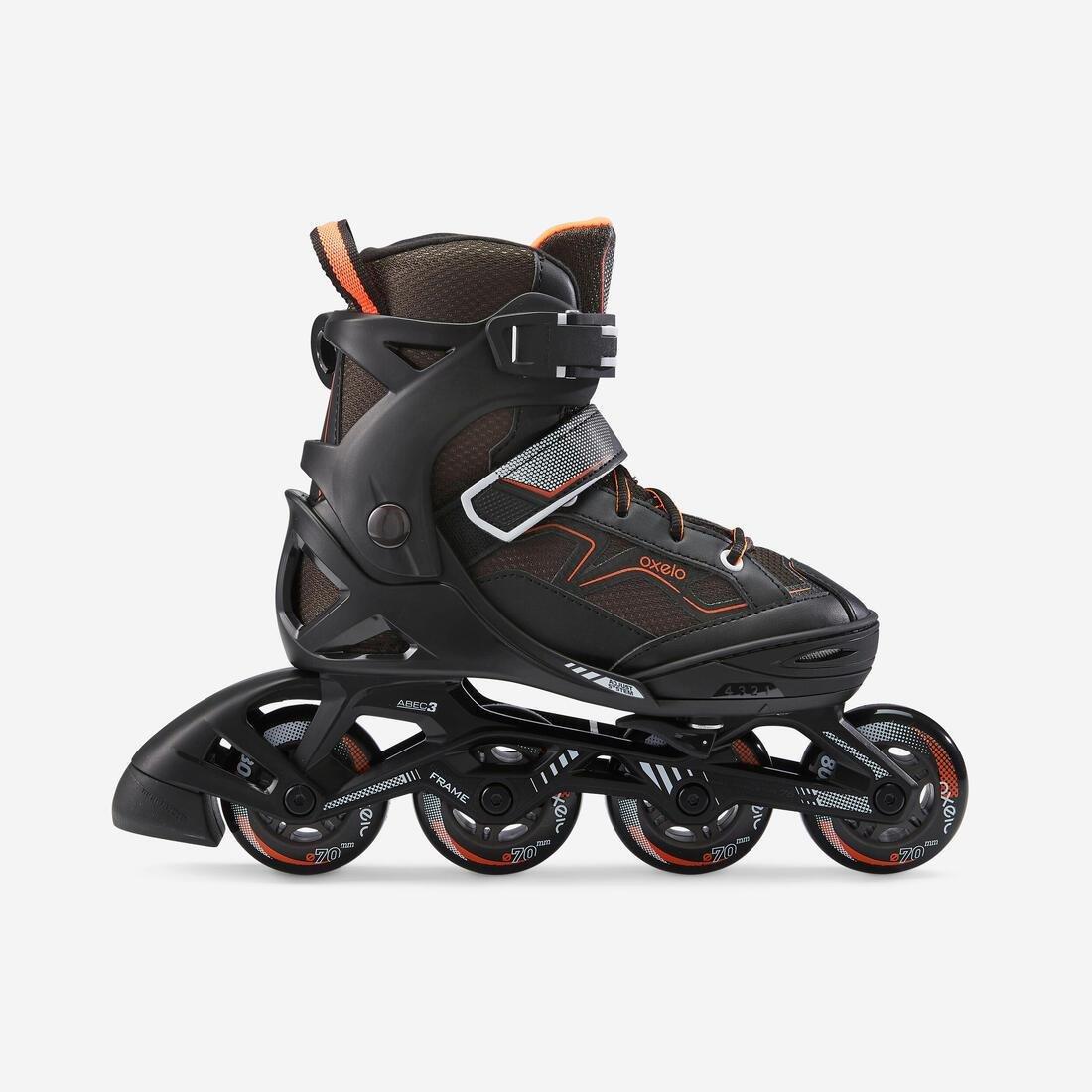 Kids Unisex Fitness Skates - Fit 3, Black, No Color, medium