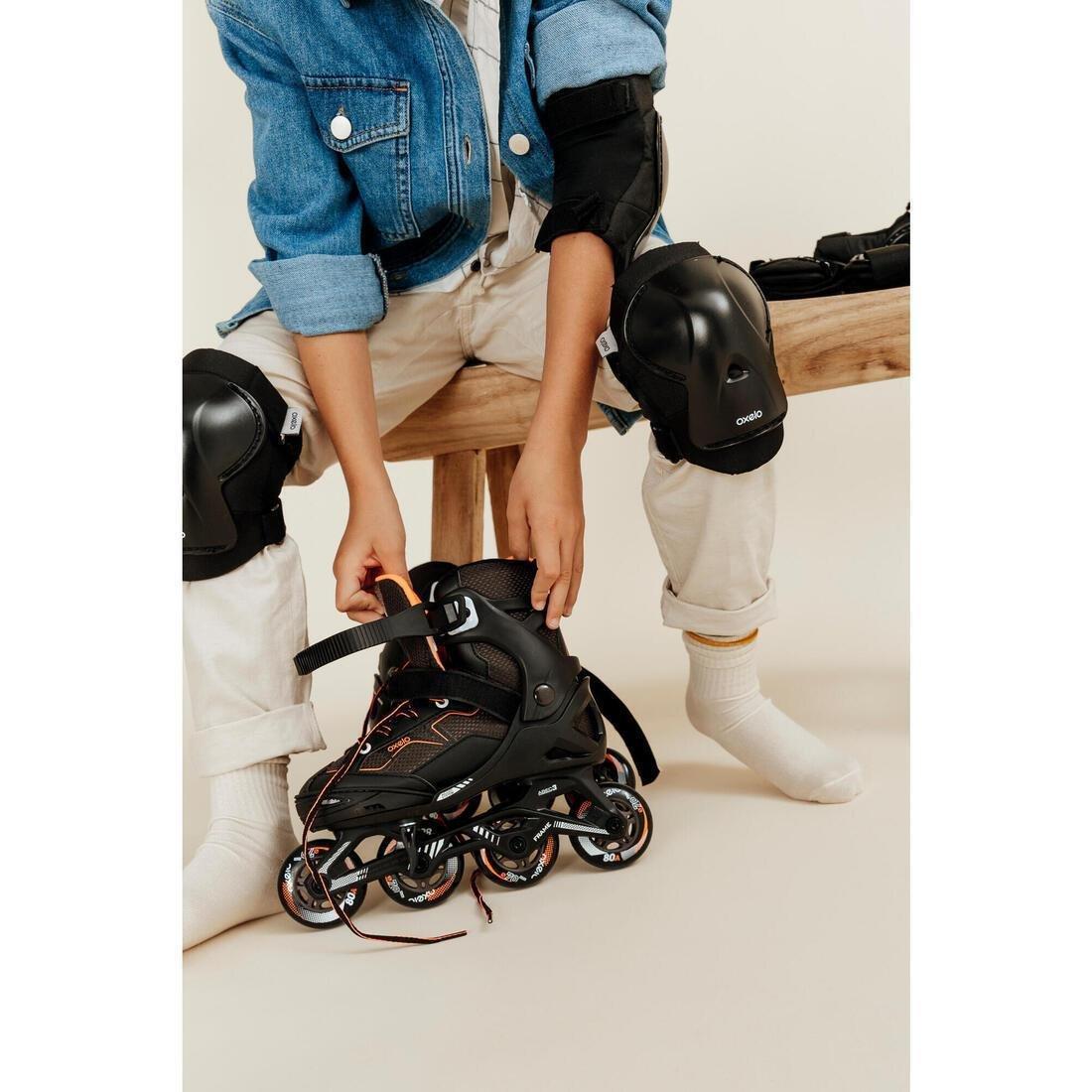 Kids Unisex Fitness Skates - Fit 3, Black, No Color, medium