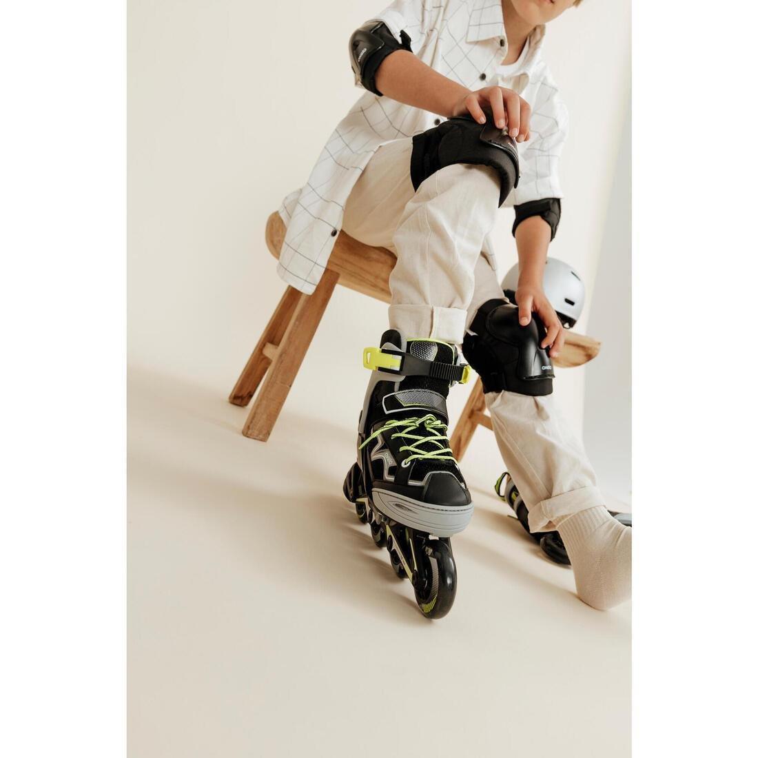 Kids Unisex Fitness Skates - Fit 3, Black, No Color, medium