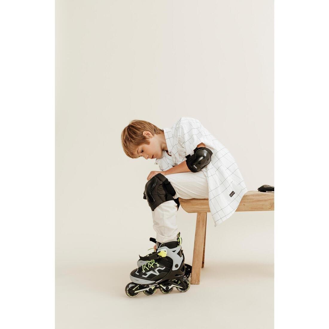 Kids Unisex Fitness Skates - Fit 3, Black, No Color, medium
