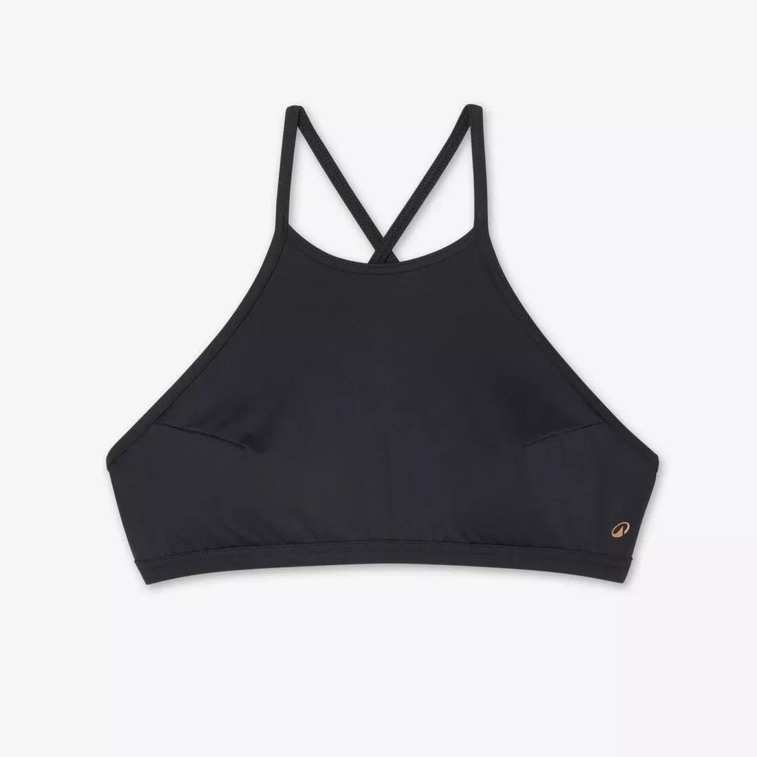 Women Surfing Swimsuit Bikini Top With Padded Cups - Andrea, Black, No Color, large image number 6