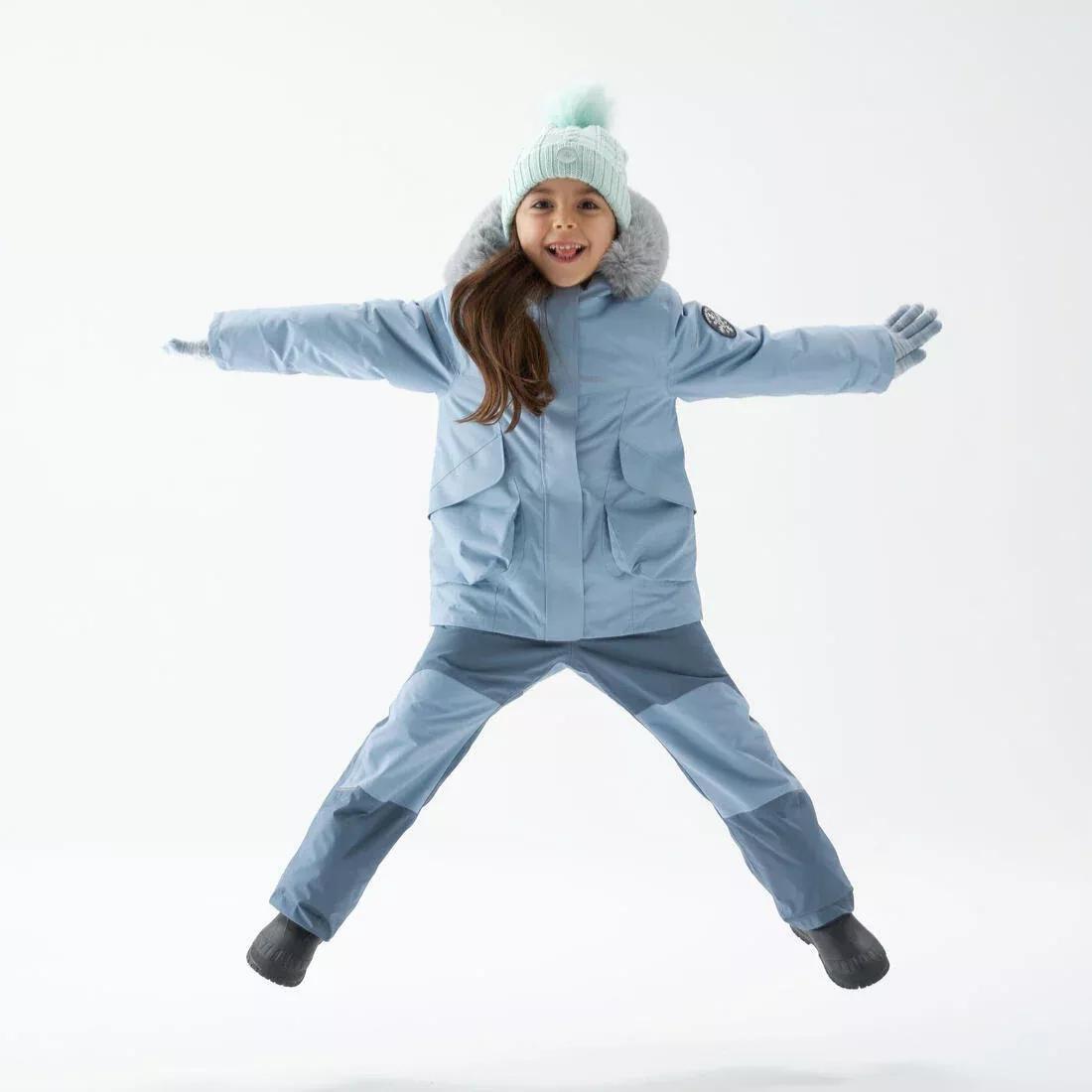 Kids' Warm Waterproof Trousers, Storm Blue, No Color, medium