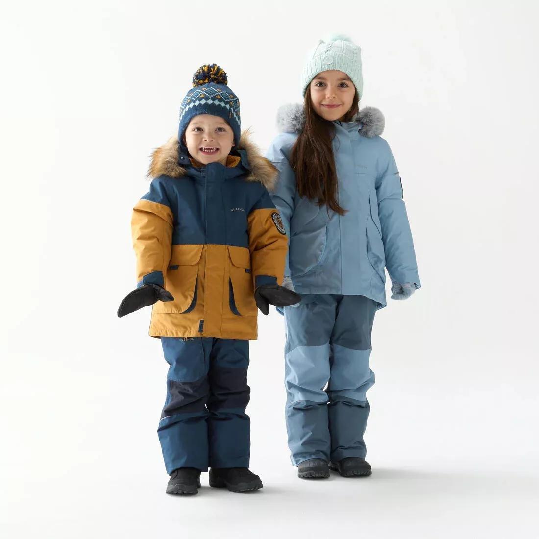 Kids' Warm Waterproof Trousers, Storm Blue, , large image number 11