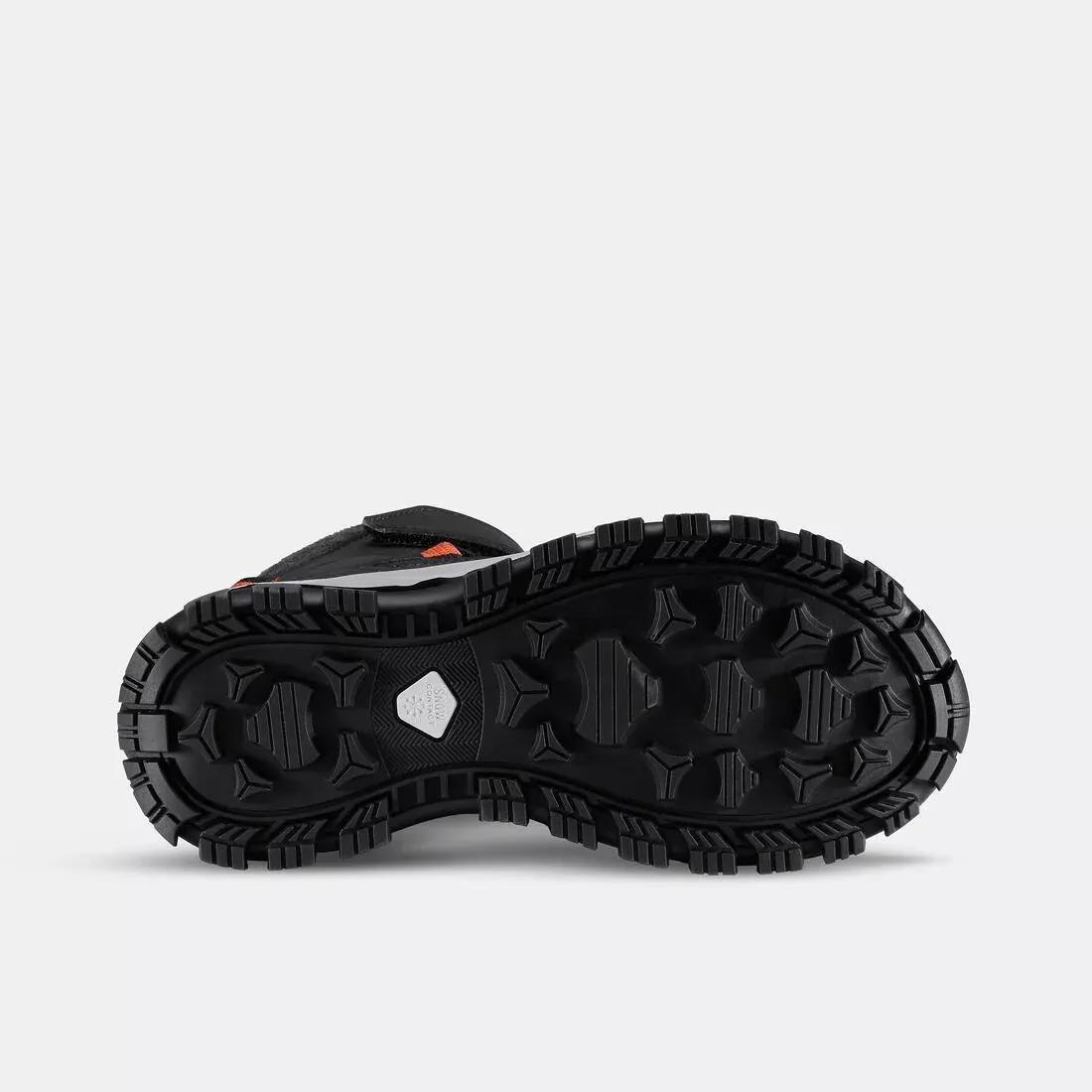 CARBON GREY Children's warm waterproof hiking boots - SH500 MTN Velcro - Size 7J - 2, , large image number 3