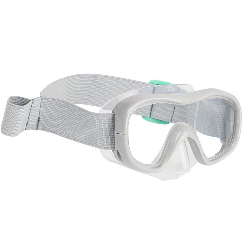 Kids Snorkelling Mask Snorkel Fins Set Snk 500, Green, No Color, medium