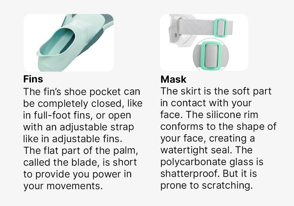 Kids Snorkelling Mask Snorkel Fins Set Snk 500, Green, , large image number 2
