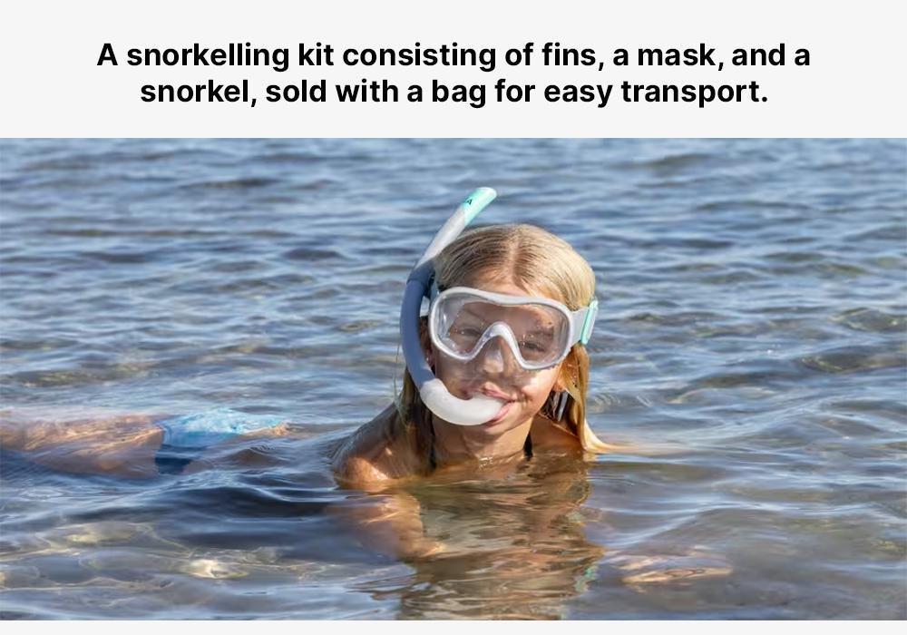 Kids Snorkelling Mask Snorkel Fins Set Snk 500, Green, , large image number 4
