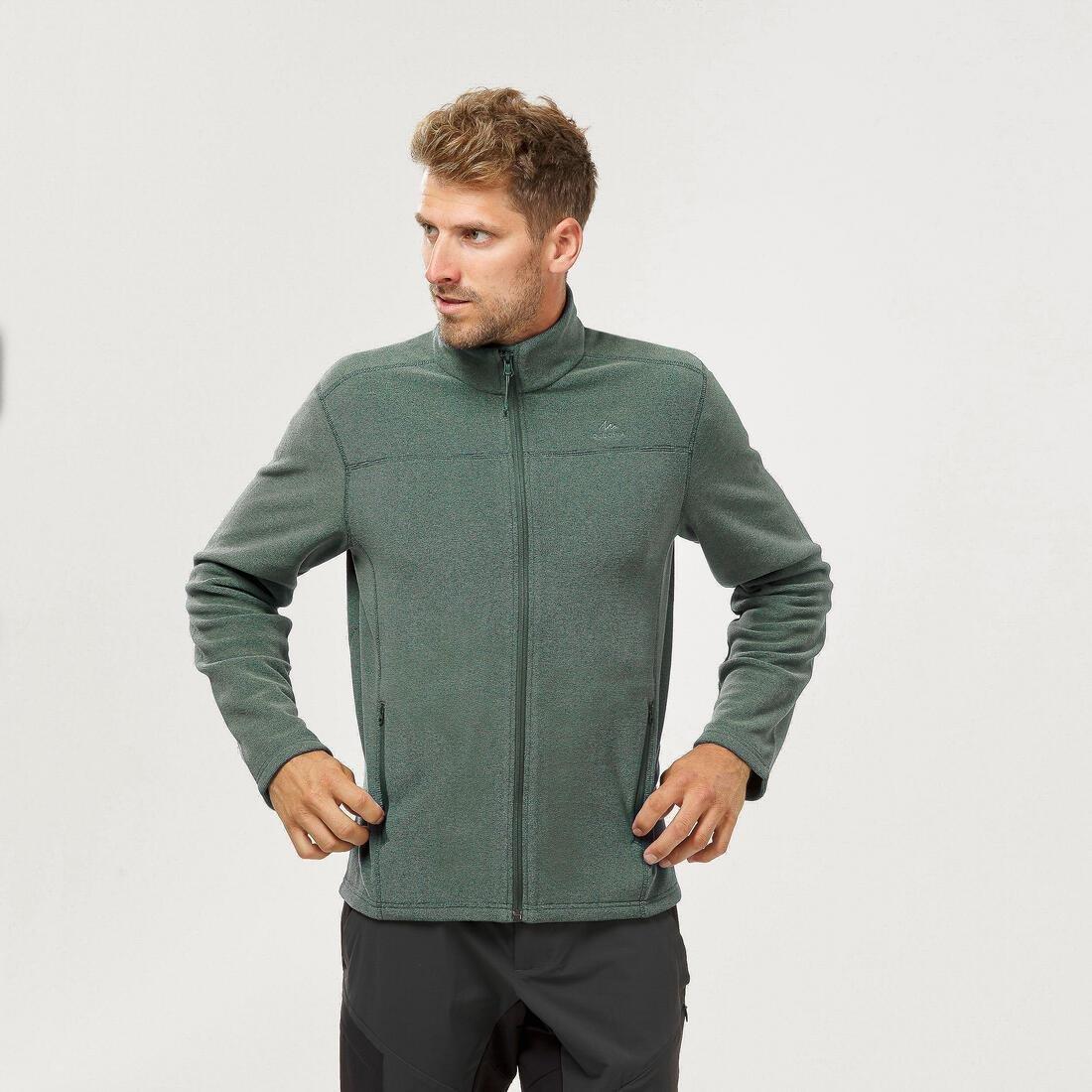 EUCALYPTUS GREEN Men's Hiking Fleece Jacket  mh100, No Color, medium