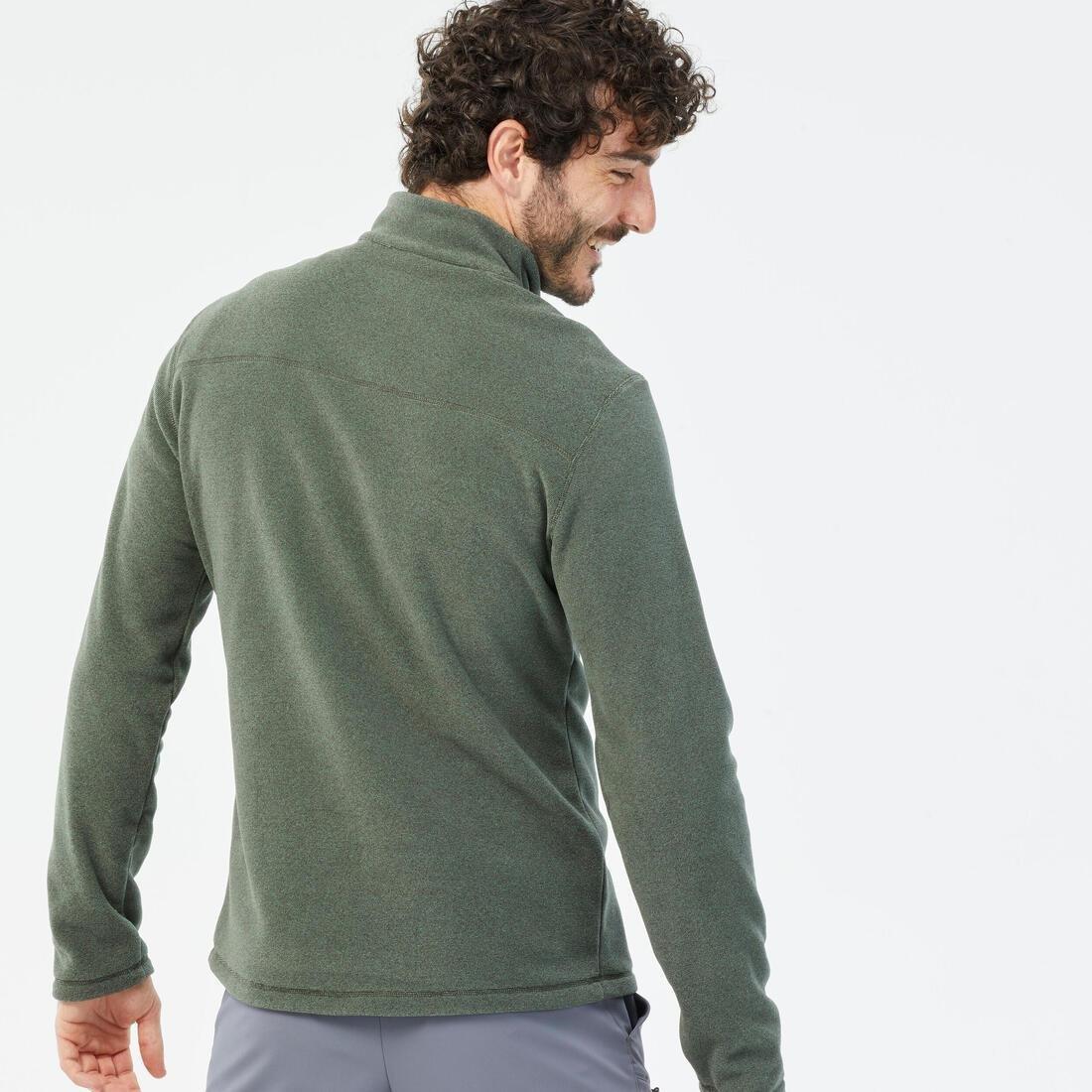 EUCALYPTUS GREEN Men's Hiking Fleece Jacket  mh100, No Color, large image number 3