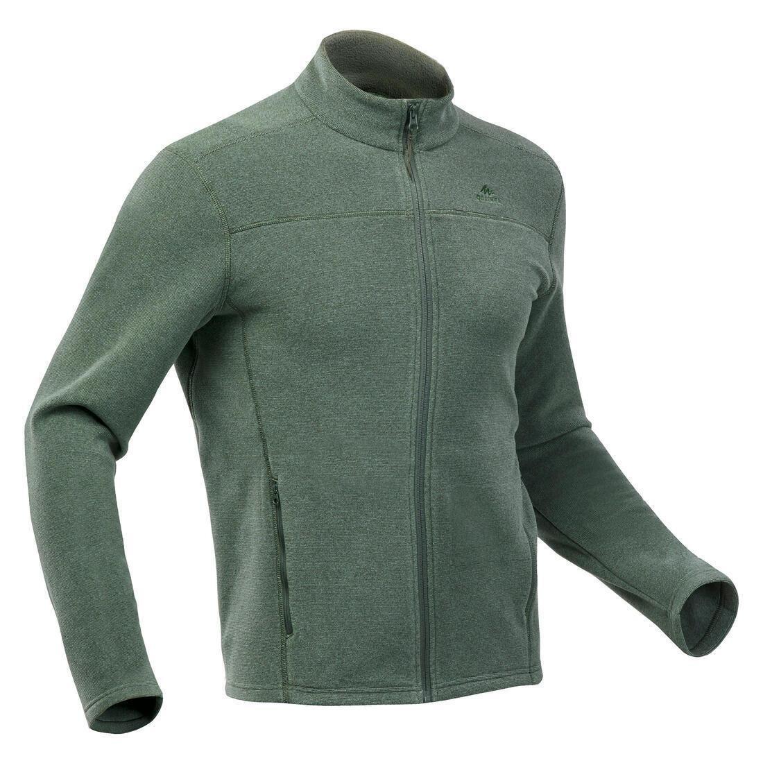 EUCALYPTUS GREEN Men's Hiking Fleece Jacket  mh100, No Color, large image number 4
