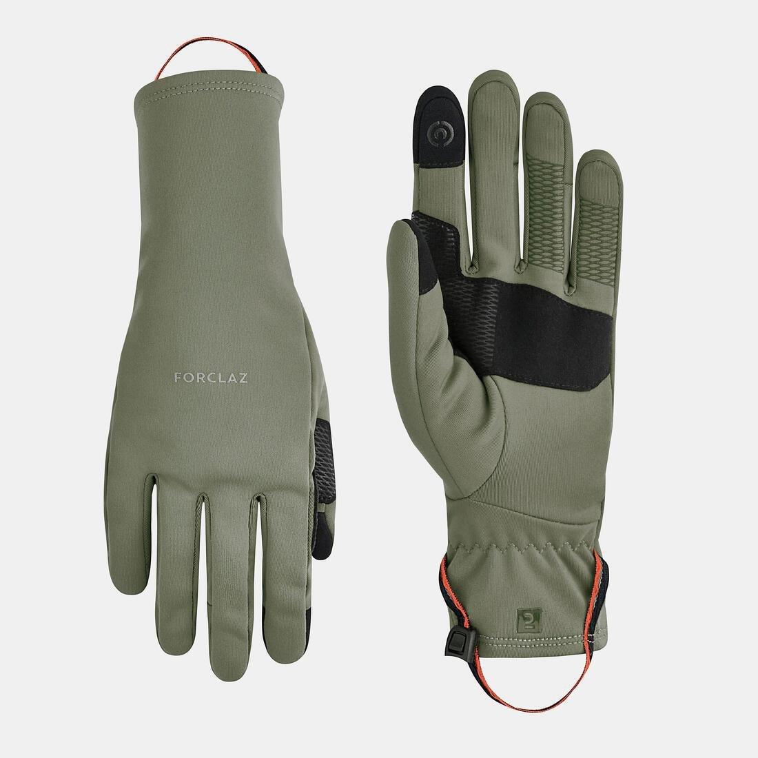 BURGUNDY PURPLE Adult mountain trekking tactile stretch gloves - MT500 burgundy, , large image number 13