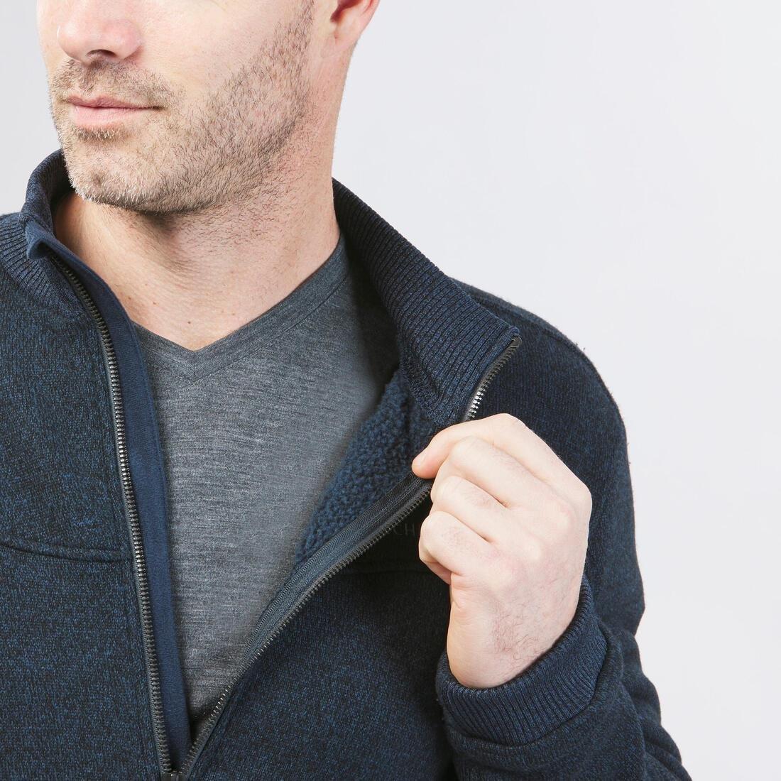 Men Warm Hiking Fleece - NH100, Navy, No Color, large image number 4