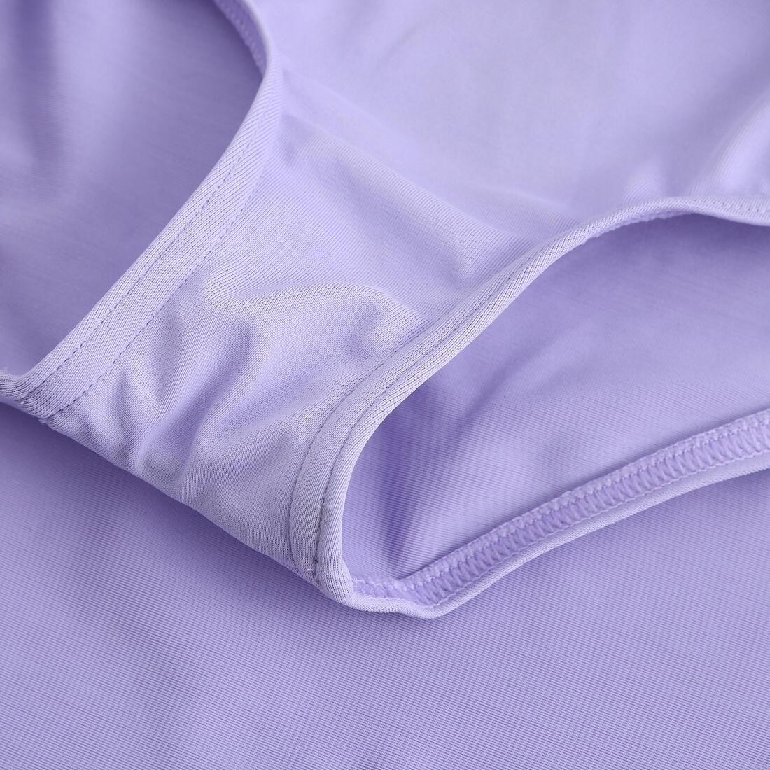 One-Piece Long-Sleeve Skirt Swimsuit, Purple, No Color, large image number 4