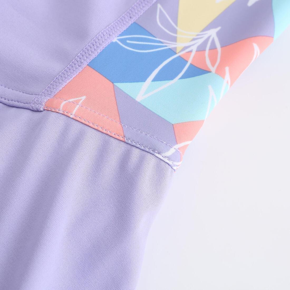 One-Piece Long-Sleeve Skirt Swimsuit, Purple, No Color, large image number 8