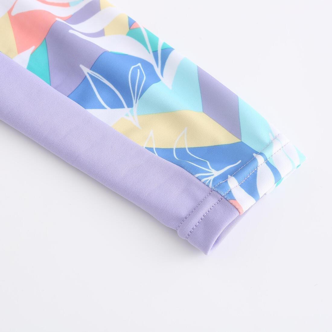 One-Piece Long-Sleeve Skirt Swimsuit, Purple, No Color, large image number 9